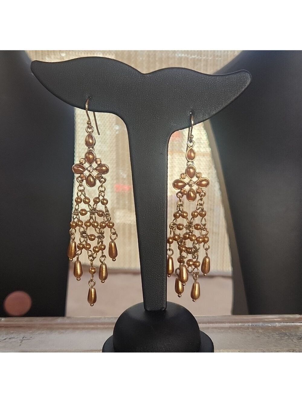J Crew Chandelier Amber Tone Earrings - Picture 3 of 3